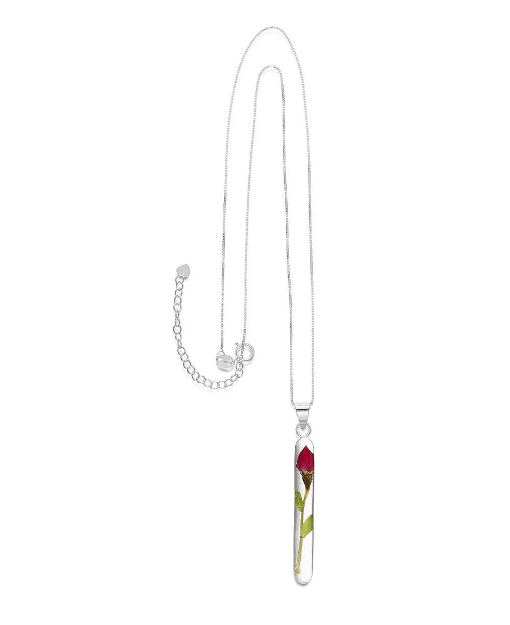 Rose Stem Sterling Silver Necklace