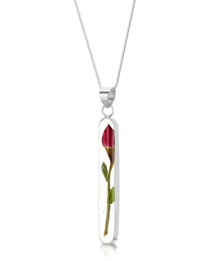 Rose Stem Sterling Silver Necklace