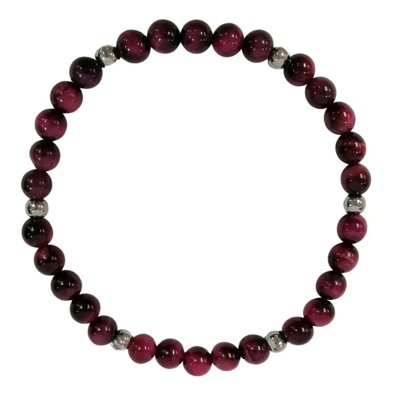 Round Beads Natural Maroon Tiger's Eye Stone Bracelet | Natural Gemstone Bracelet | Fancy Bracelet for women's