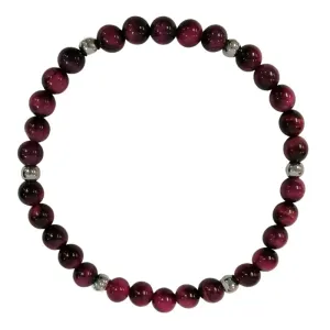 Round Beads Natural Maroon Tiger's Eye Stone Bracelet | Natural Gemstone Bracelet | Fancy Bracelet for women's