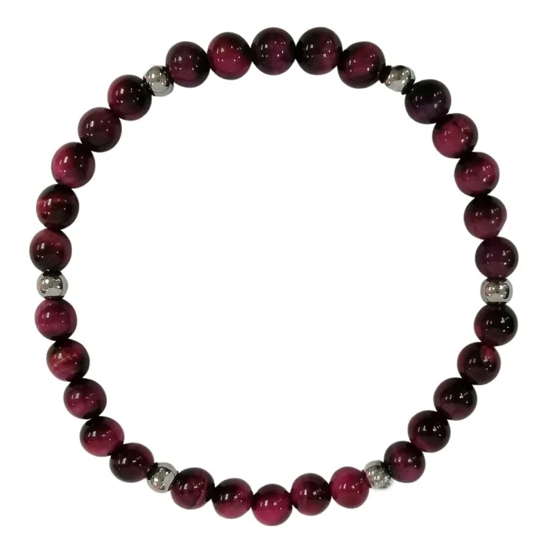 Round Beads Natural Maroon Tiger's Eye Stone Bracelet | Natural Gemstone Bracelet | Fancy Bracelet for women's