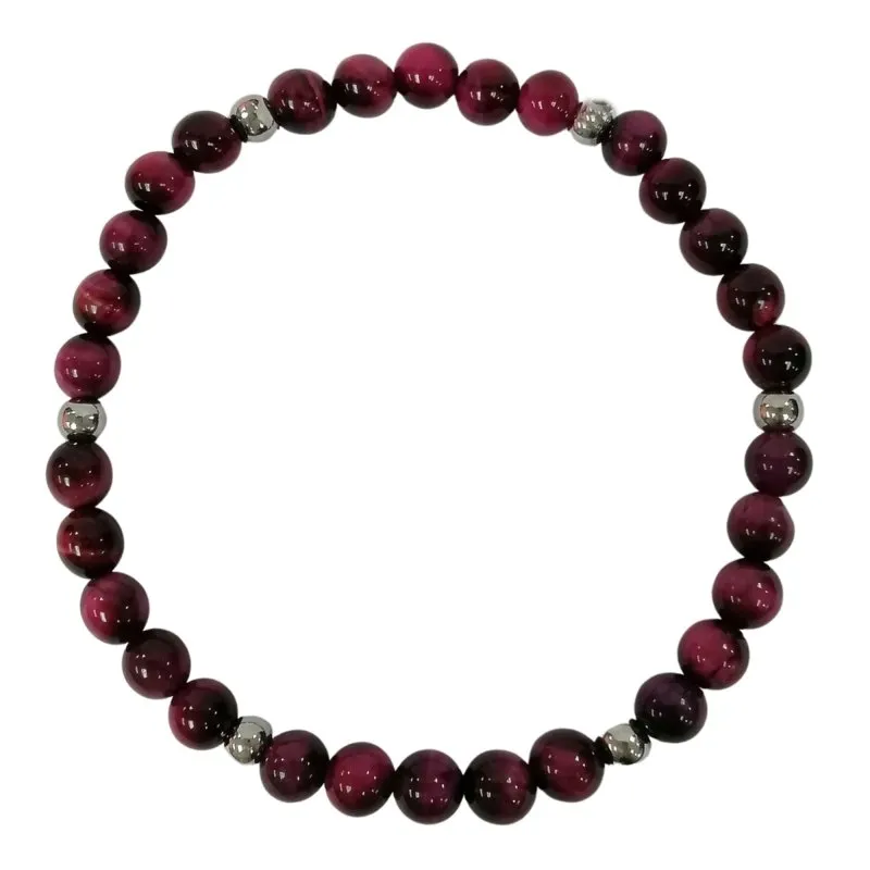 Round Beads Natural Maroon Tiger's Eye Stone Bracelet | Natural Gemstone Bracelet | Fancy Bracelet for women's