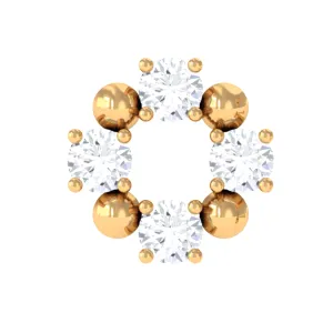 Round Moissanite Open Circle Eternity Cartilage Earring