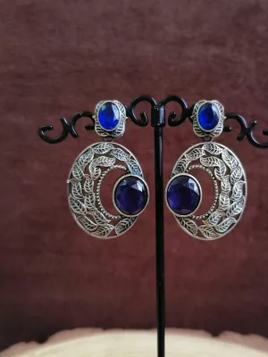 Round Oxidised Dangler Earrings | Sarichka