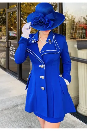 Royal Princess Blue Couture Dress Coat