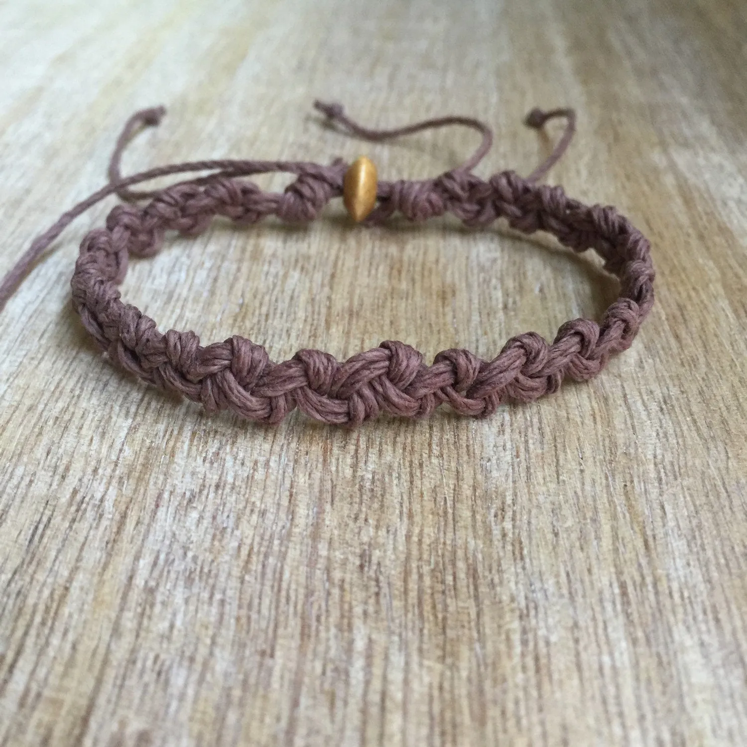 Shell Key Brown Hemp Anklet