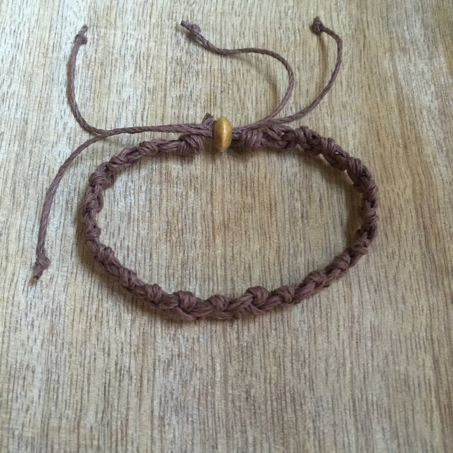 Shell Key Brown Hemp Anklet