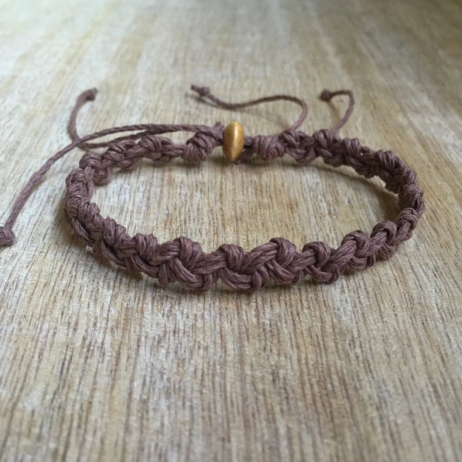 Shell Key Brown Hemp Anklet