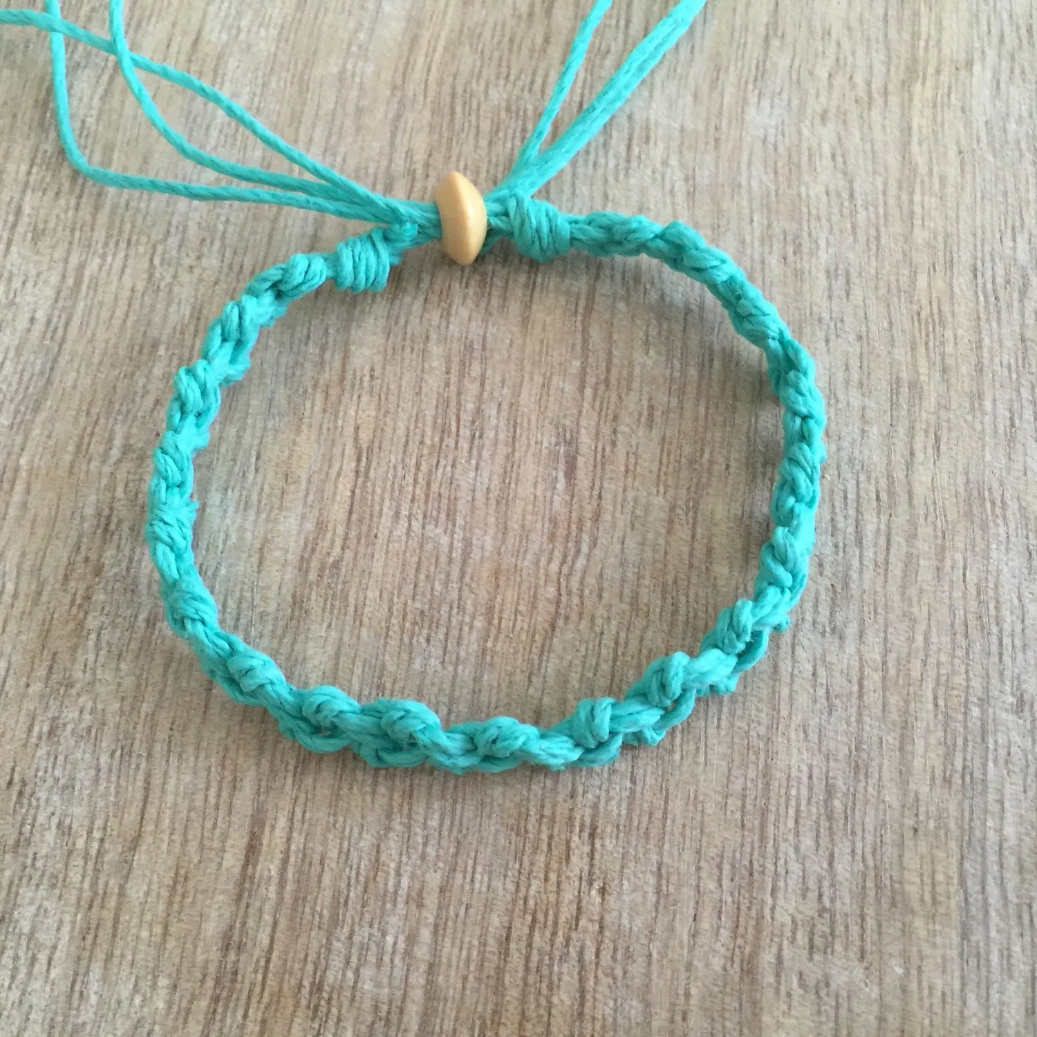 Shell Key Turquoise Hemp Anklet