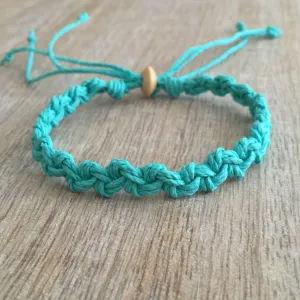 Shell Key Turquoise Hemp Anklet