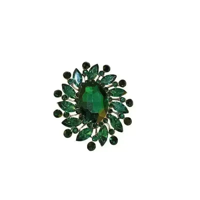 Shop Emerald and Diamond-Look Brooch