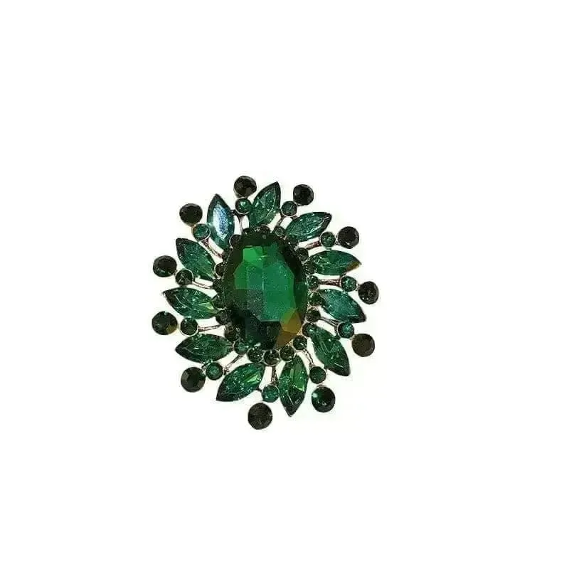 Shop Emerald and Diamond-Look Brooch