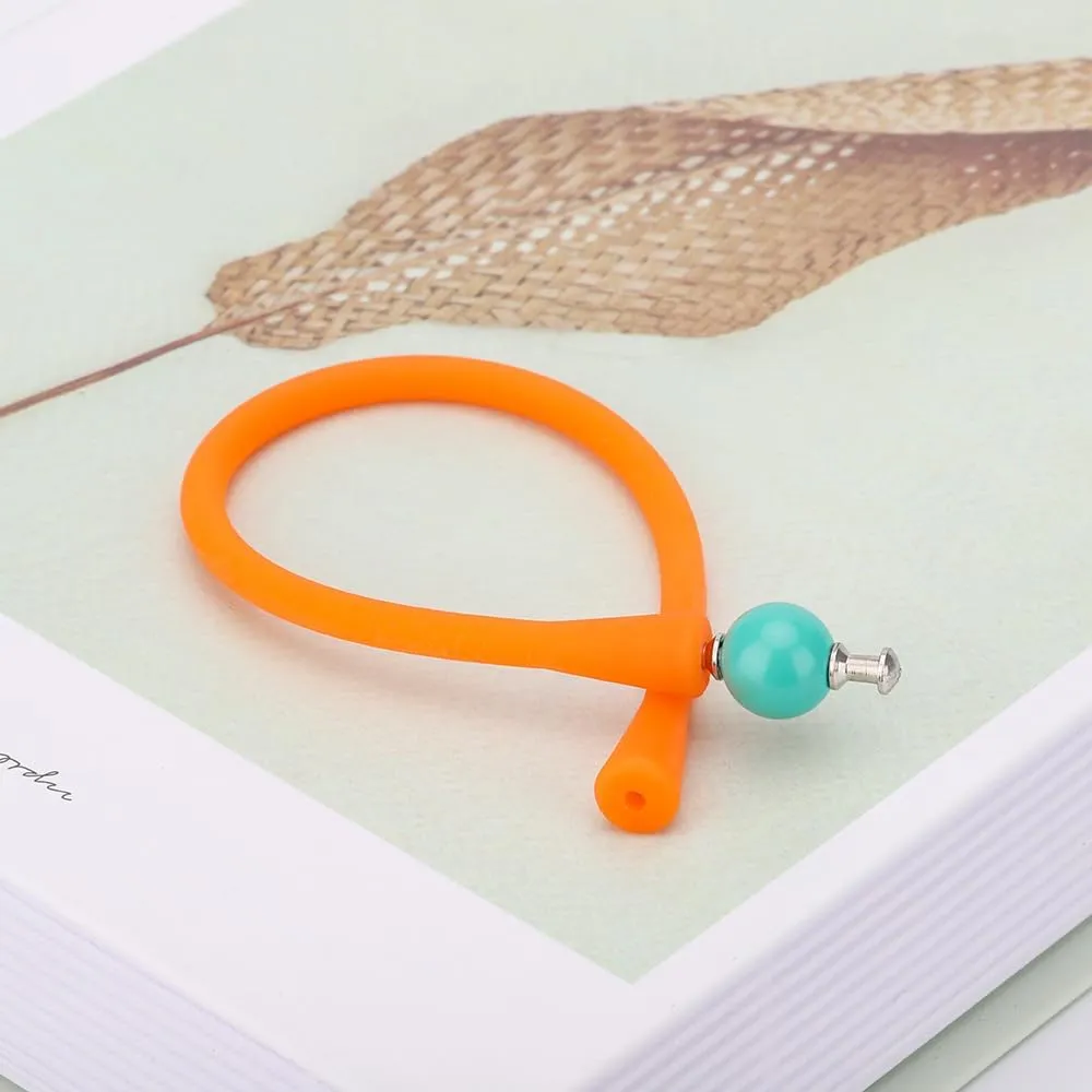 Silicone dainty Freshwater Pearl Bracelets,Womens Charm Bangle Jewelry,Colored Dainty Personalized Stretch Mood Rubber Bands Bangles for Men and Women Birthday Gifts 7.2'' Adjustable