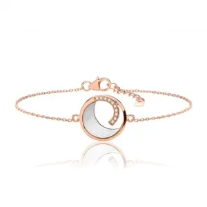 Silver & Co Rose Gold Plated Mother of Pearl Cubic Zirconia Bracelet SBG0044R