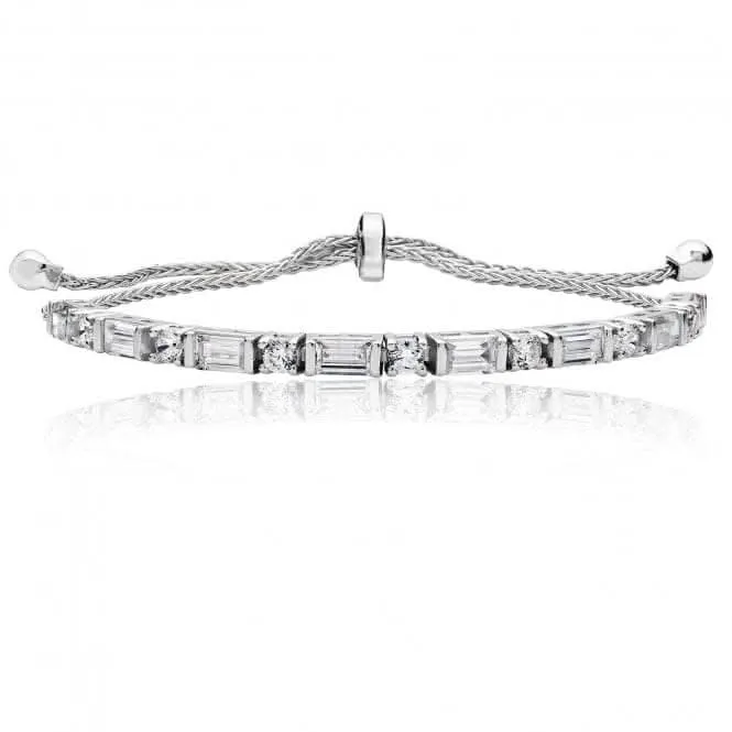 Silver & Co Round Baguette Claw CZ Bracelet SBG0024
