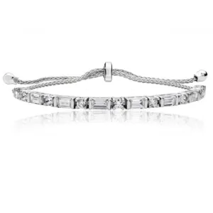 Silver & Co Round Baguette Claw CZ Bracelet SBG0024