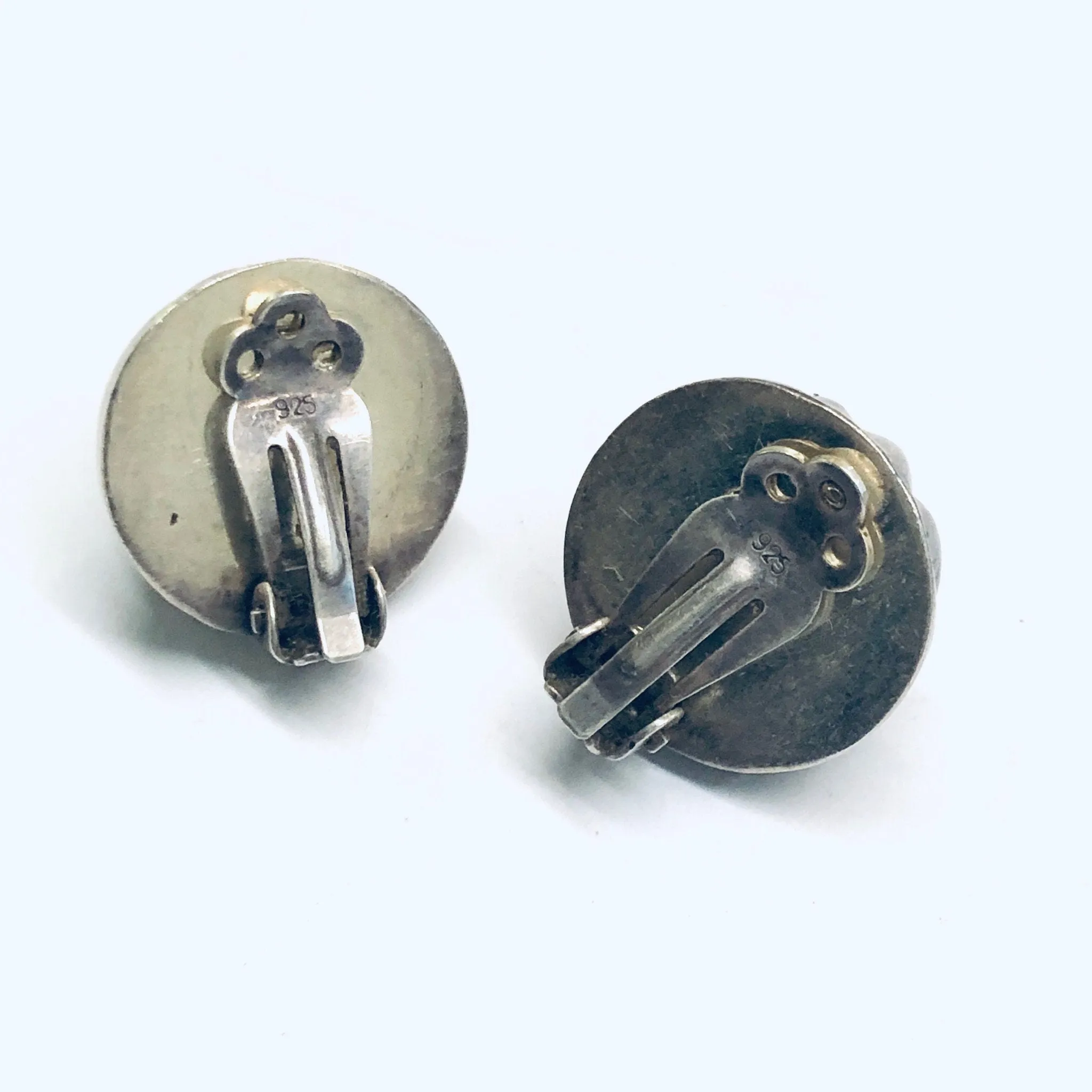 Silver Clip On Earrings, Small Clip On Earrings, Vintage Silver Earrings, Round Earrings, Small Earrings