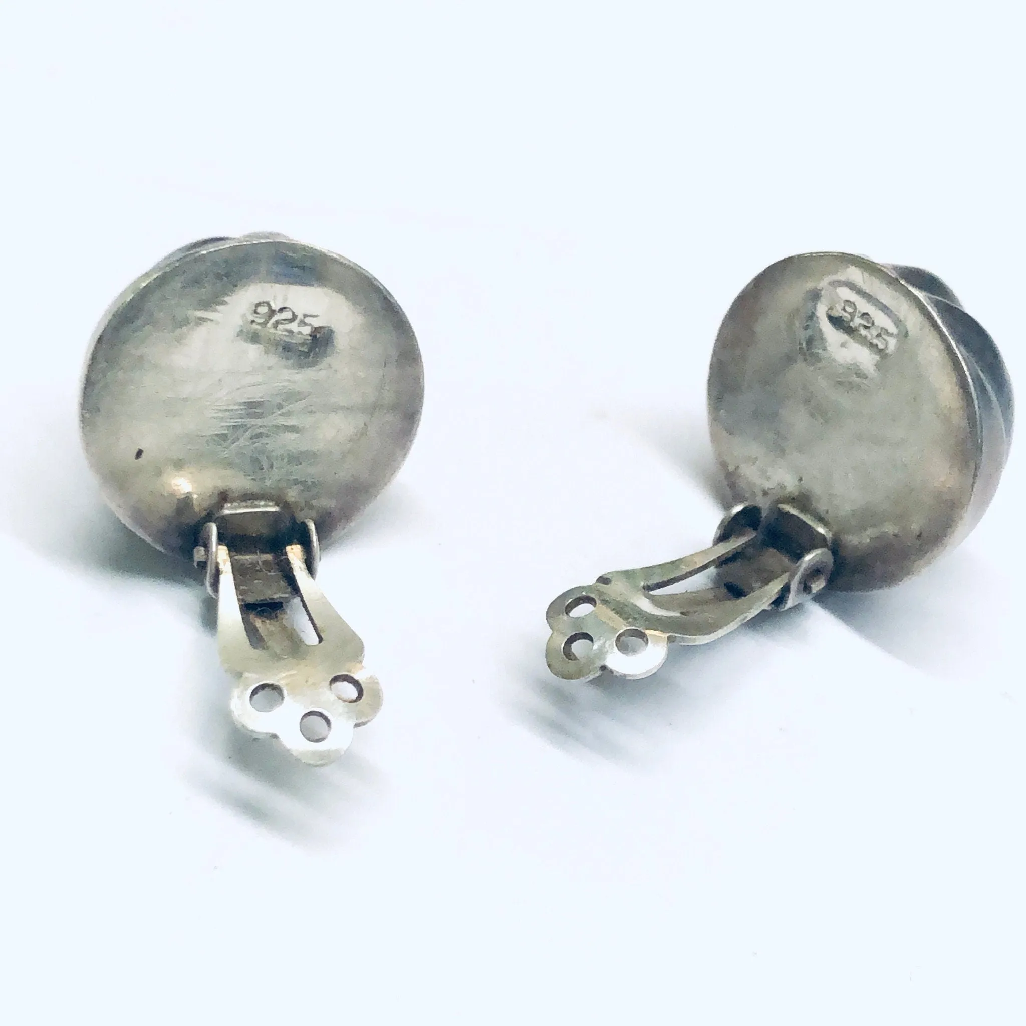 Silver Clip On Earrings, Small Clip On Earrings, Vintage Silver Earrings, Round Earrings, Small Earrings