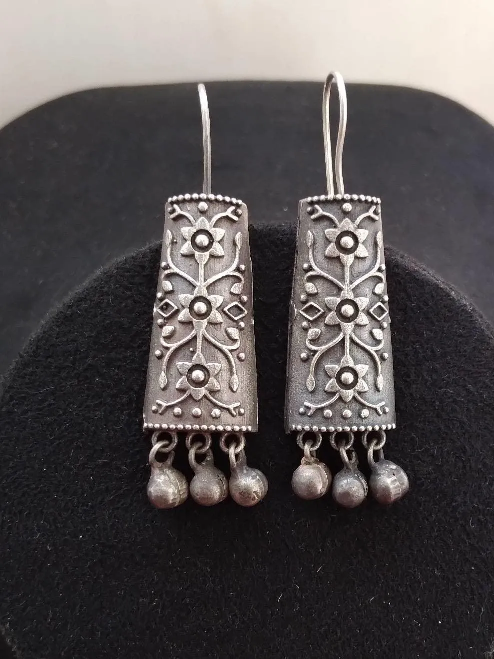 Silver-Plated Hook Earrings with Ghungroo for Casual Elegance | Sarichka