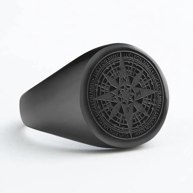 Simple Design Compass Stainless Steel fashion Rings