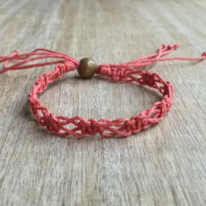 SoBe Coral Hemp Anklet