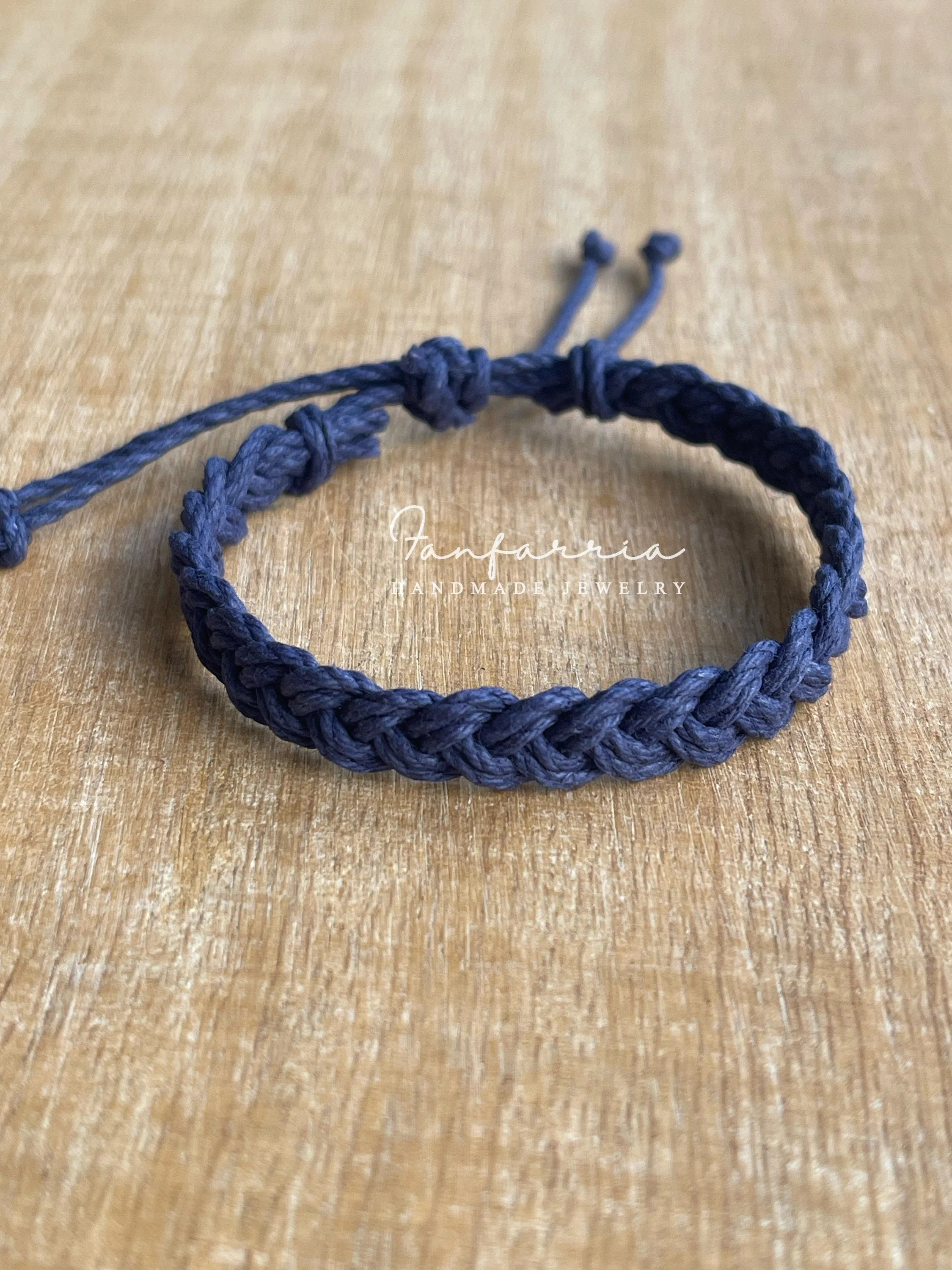 South Beach, Natural Macrame Men's Bracelet Eco-friendly