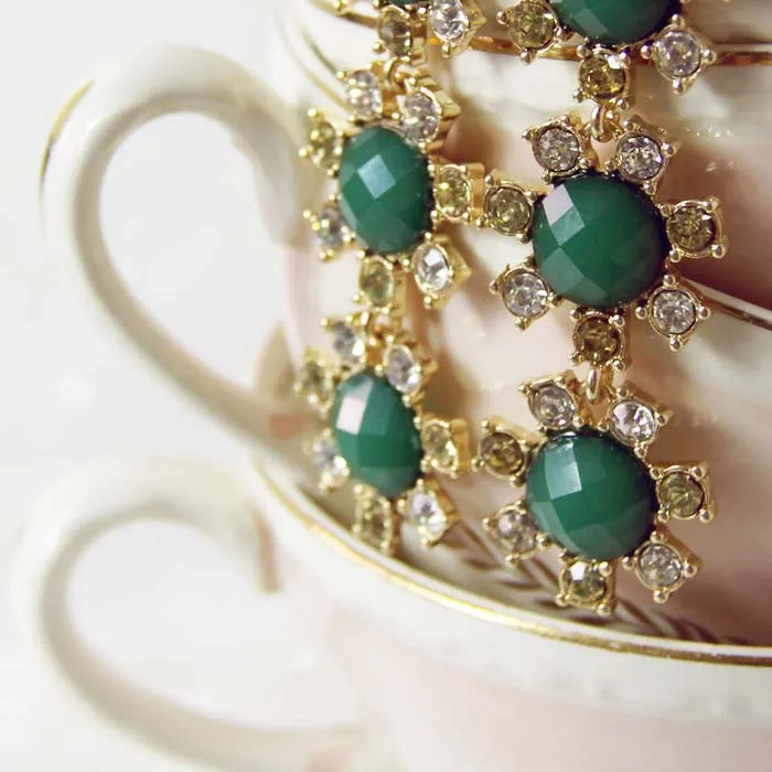 Sparkling Whispers Earrings in Emerald