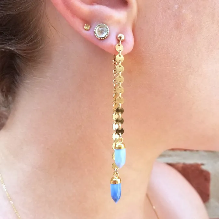 Spike Swinger Earrings - Black Spinel
