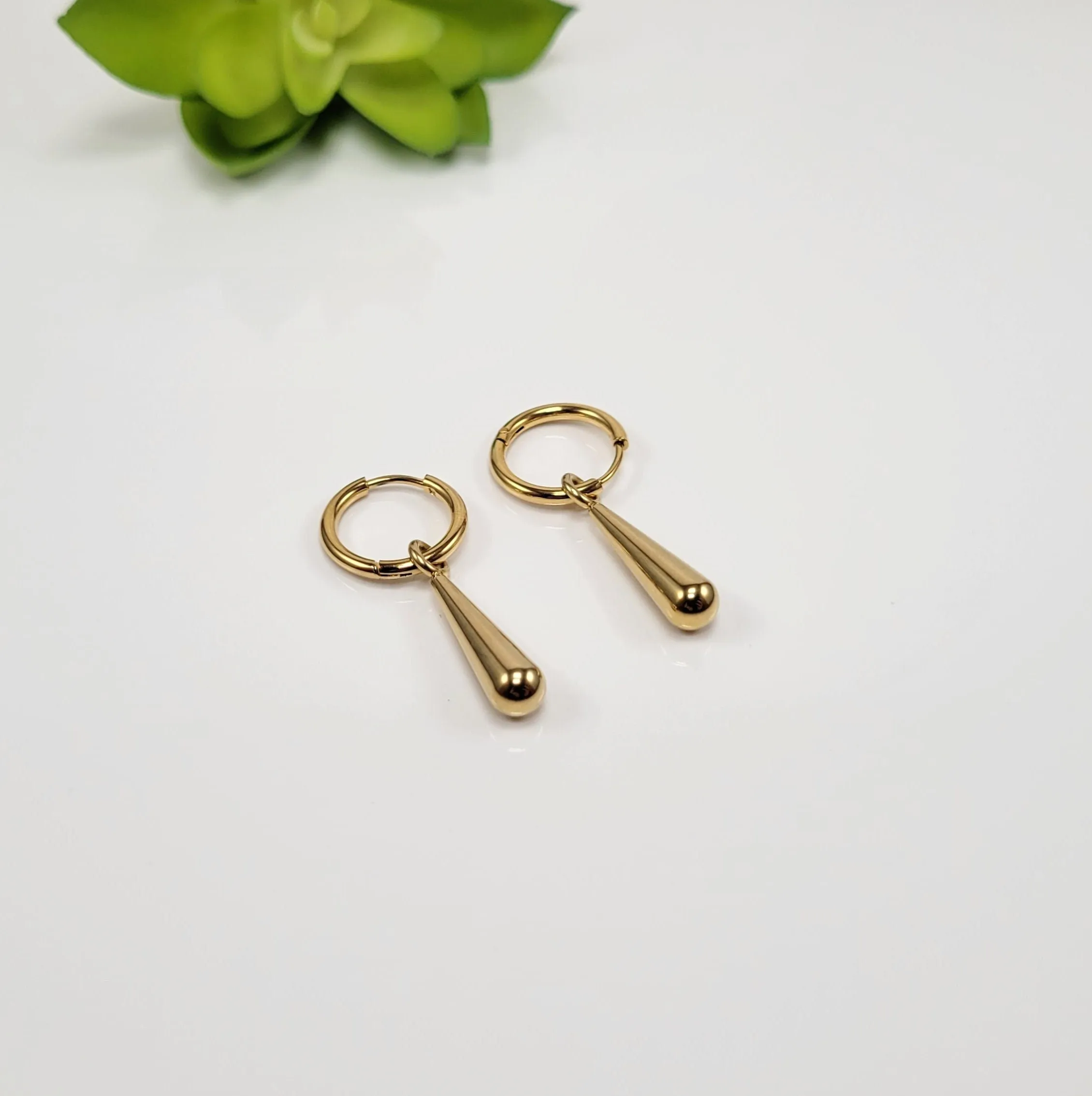 Stainless Steel Silver Waterdrop Earrings, Waterdrop Dangle Earrings Silver, Bold Teardrop Dangle Earrings