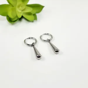 Stainless Steel Silver Waterdrop Earrings, Waterdrop Dangle Earrings Silver, Bold Teardrop Dangle Earrings