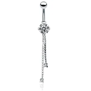 Stainless Steel Thin Willow Catkins Navel Rings