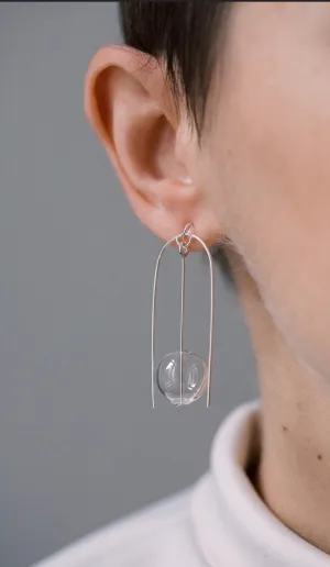 Statement glass and silver earrings, unique handmade earrings