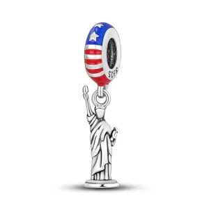 Statue of Liberty Monument USA Flag Dangle Charm
