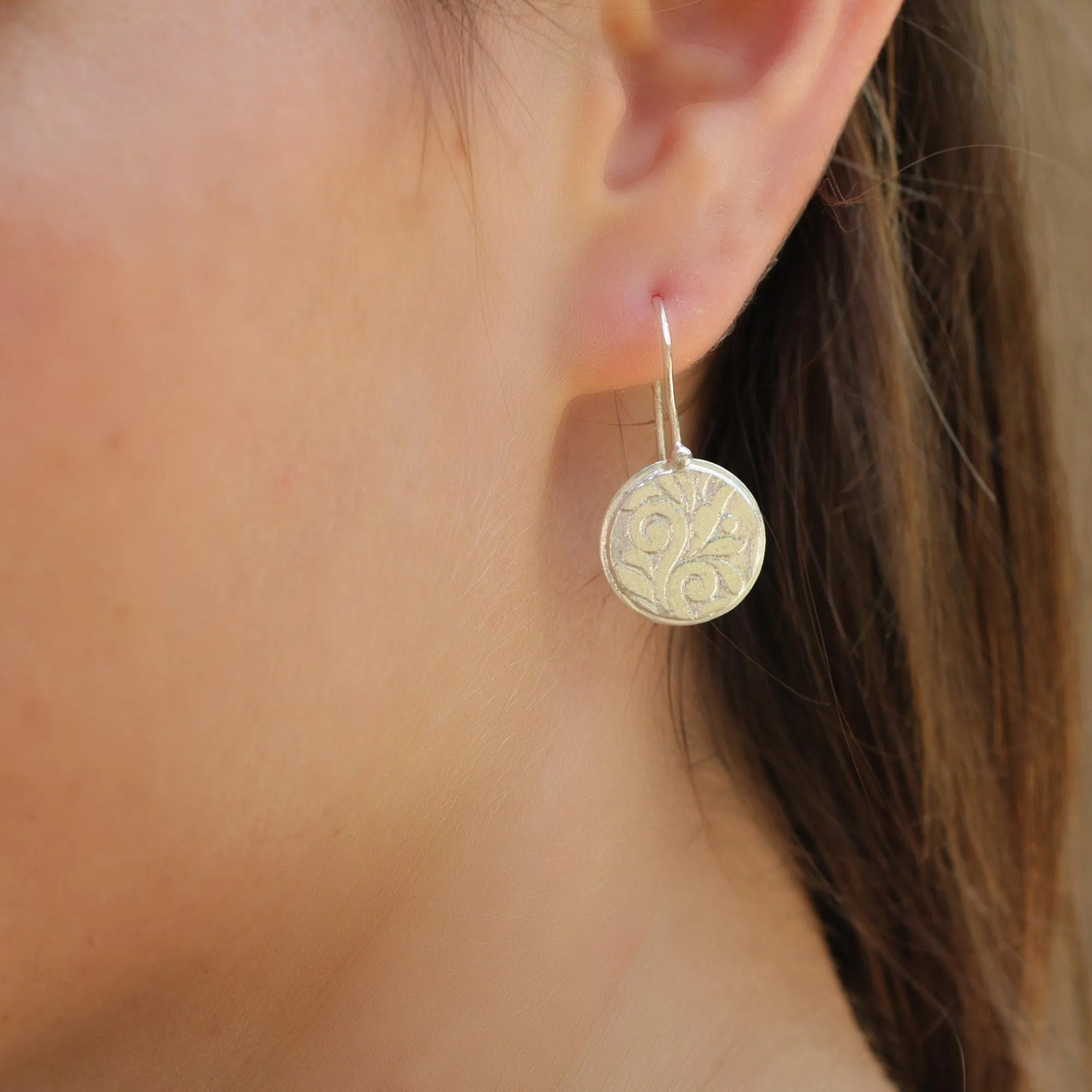 Sterling Silver Disc Earrings