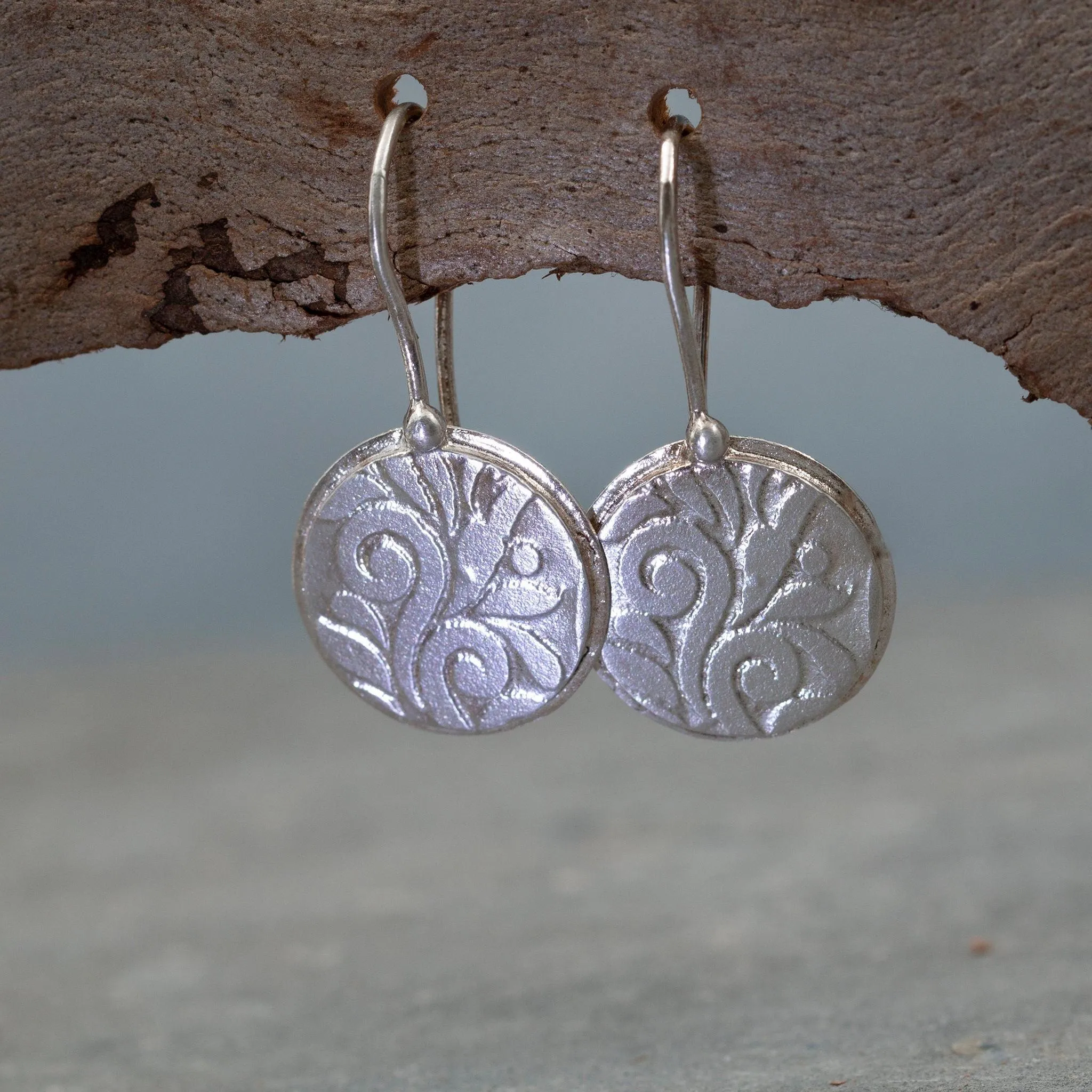 Sterling Silver Disc Earrings
