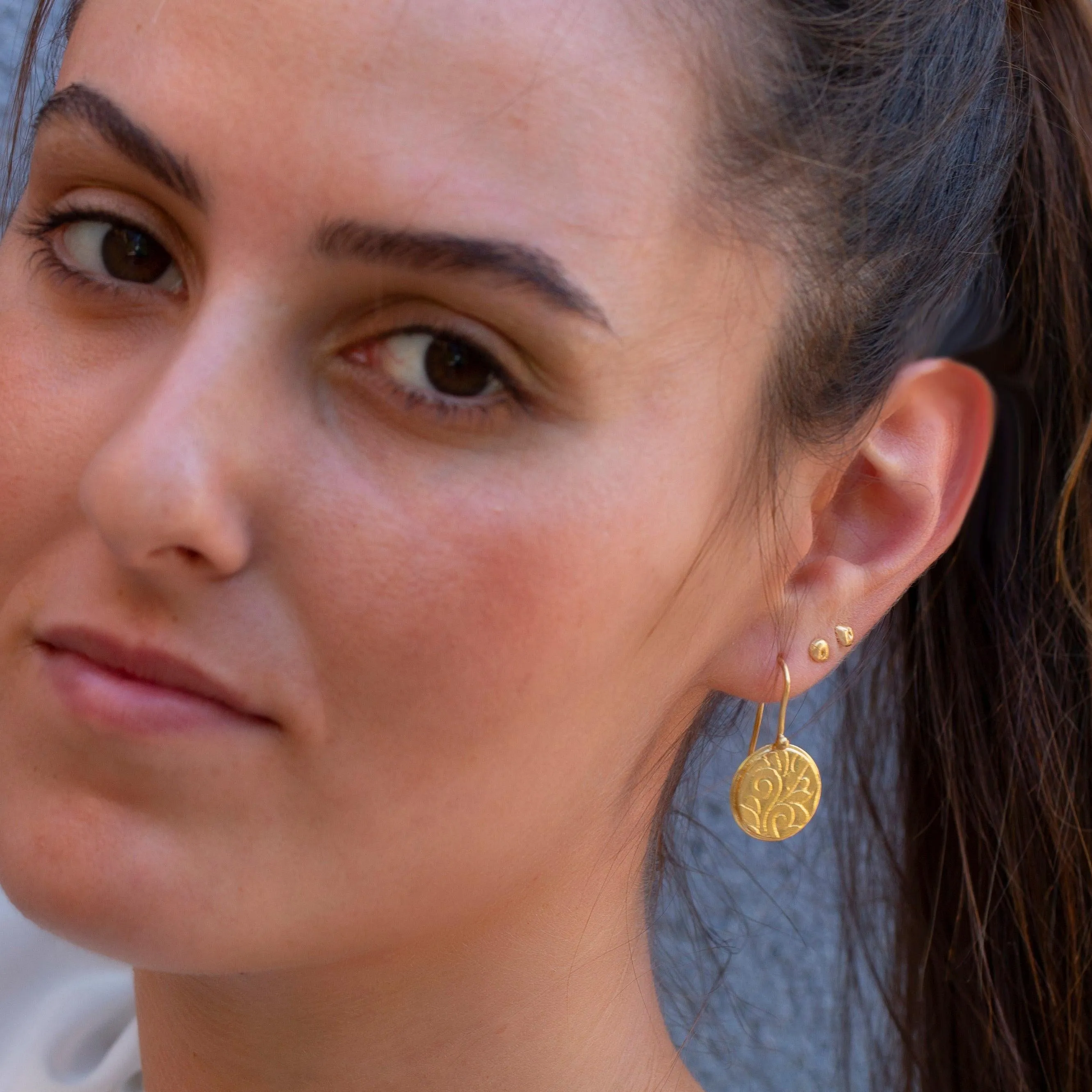 Sterling Silver Disc Earrings