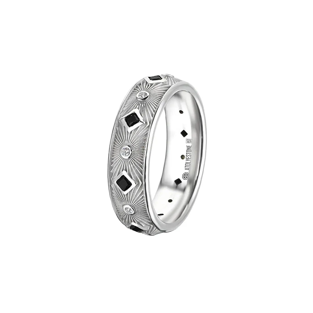Sunbeam Band Ring in Silver
