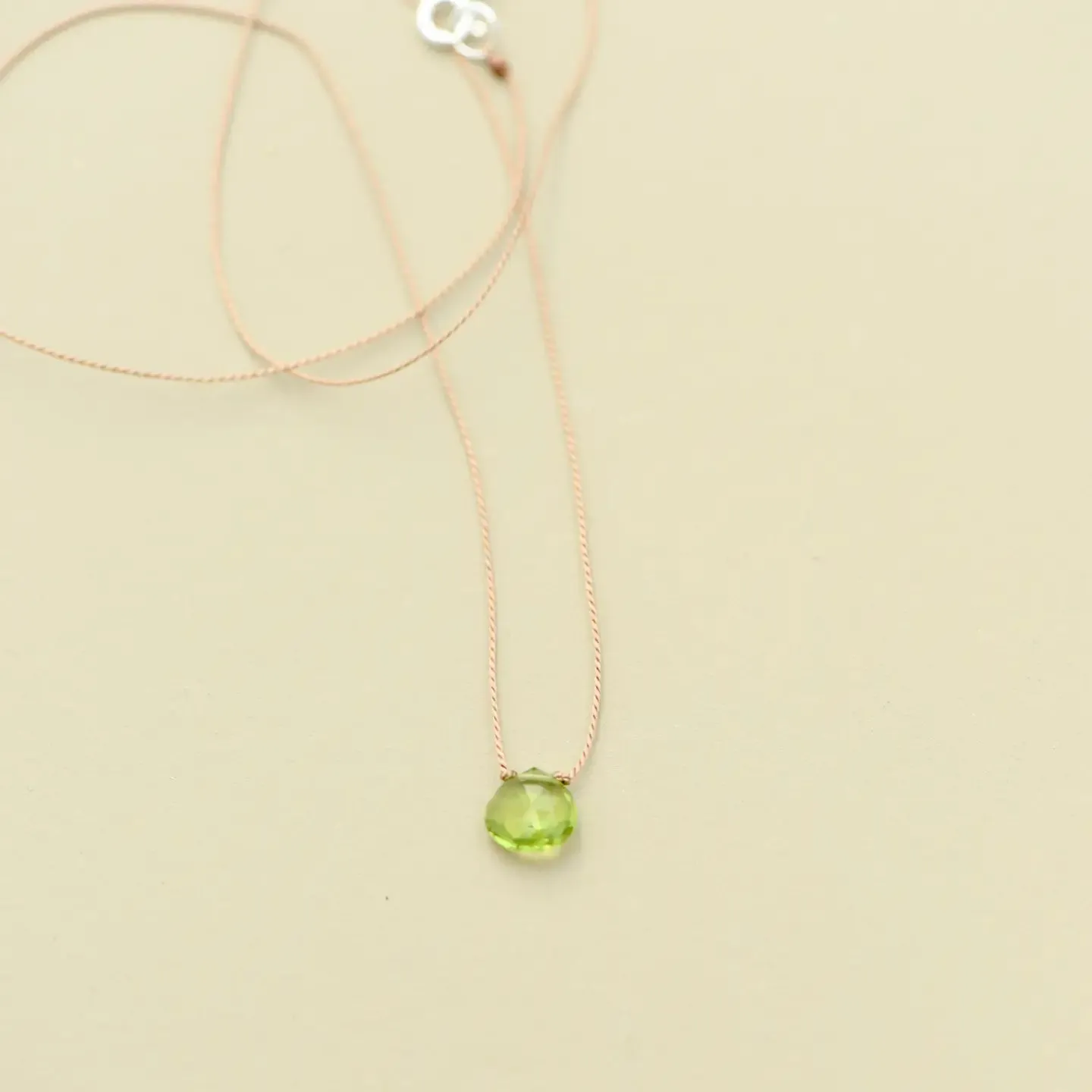 Teardrop Gemstone Necklace On Silk Cord