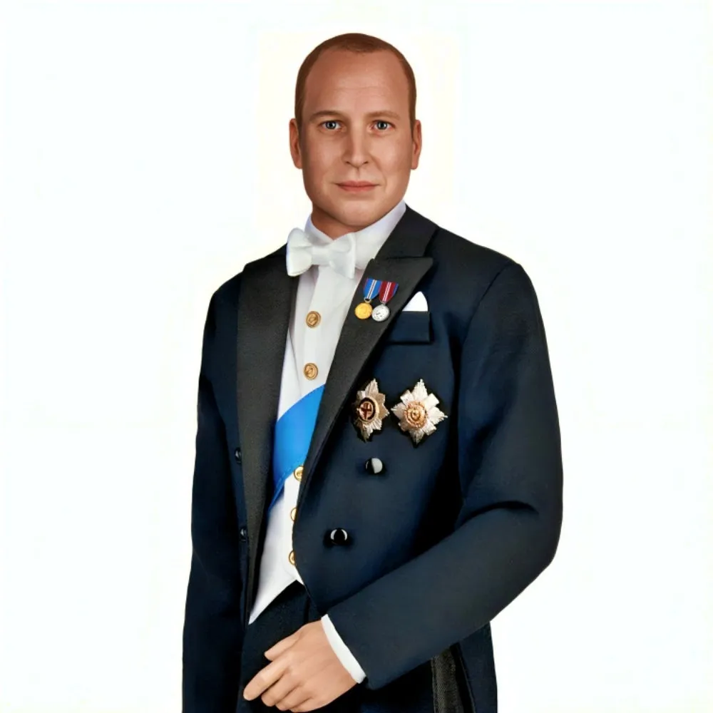 The Ashton-Drake Galleries The Royal House Of Windsor Portrait Doll Collection Issue #2: Prince William Handcrafted Poseable Doll in 2022 State Banquet Attire with Detailed Medals and Brooches 16-Inches