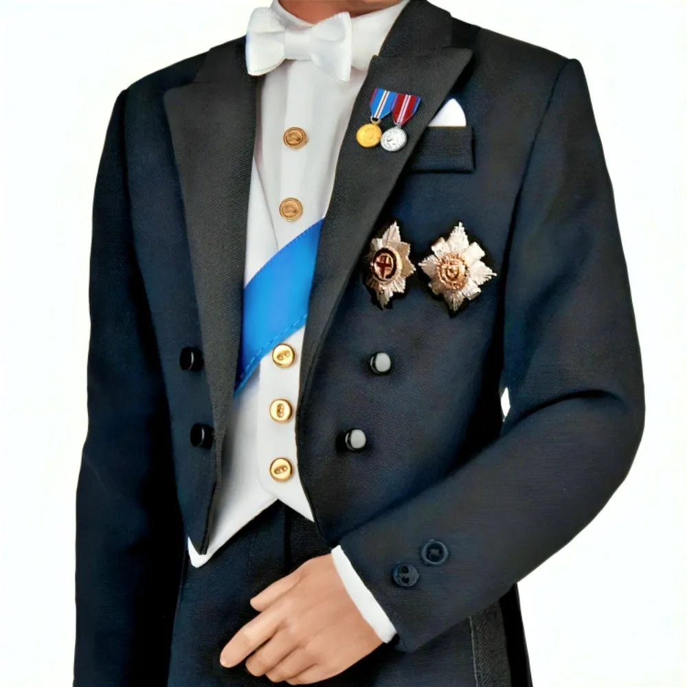 The Ashton-Drake Galleries The Royal House Of Windsor Portrait Doll Collection Issue #2: Prince William Handcrafted Poseable Doll in 2022 State Banquet Attire with Detailed Medals and Brooches 16-Inches