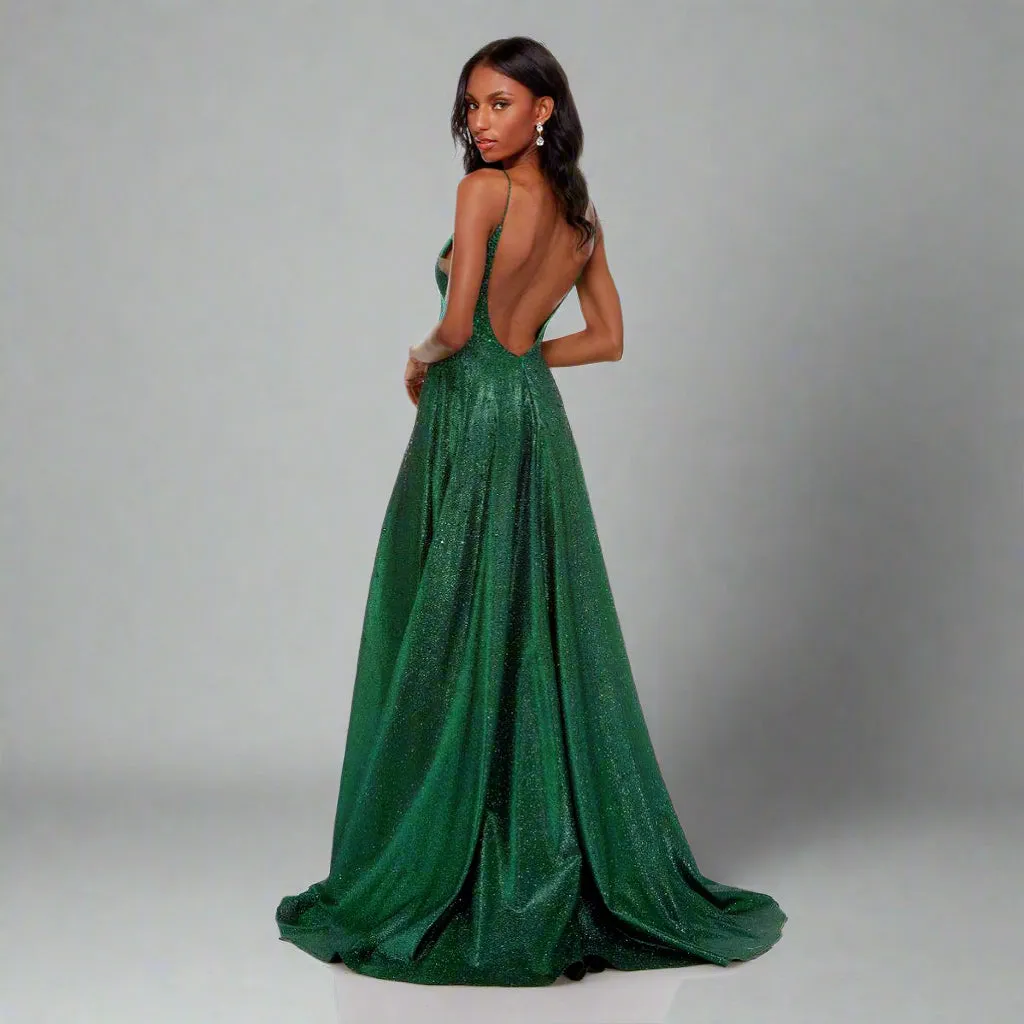 The Secret Dress emerald iridescent, size 00
