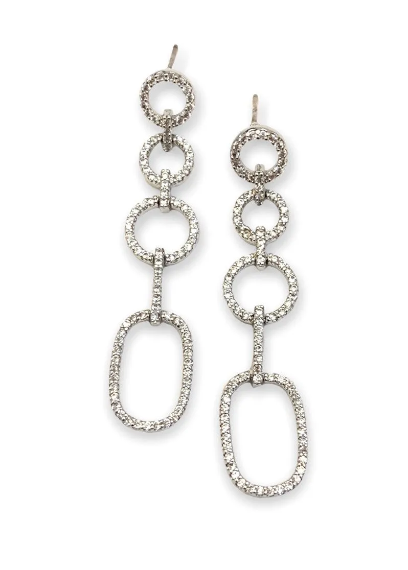 Theia Modern Geometric Motif Drop Earrings