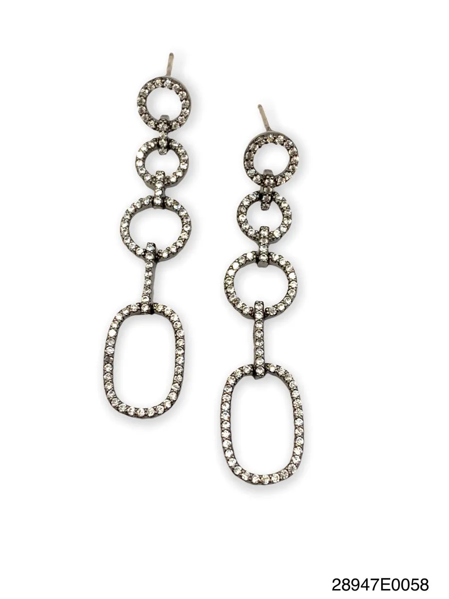 Theia Modern Geometric Motif Drop Earrings