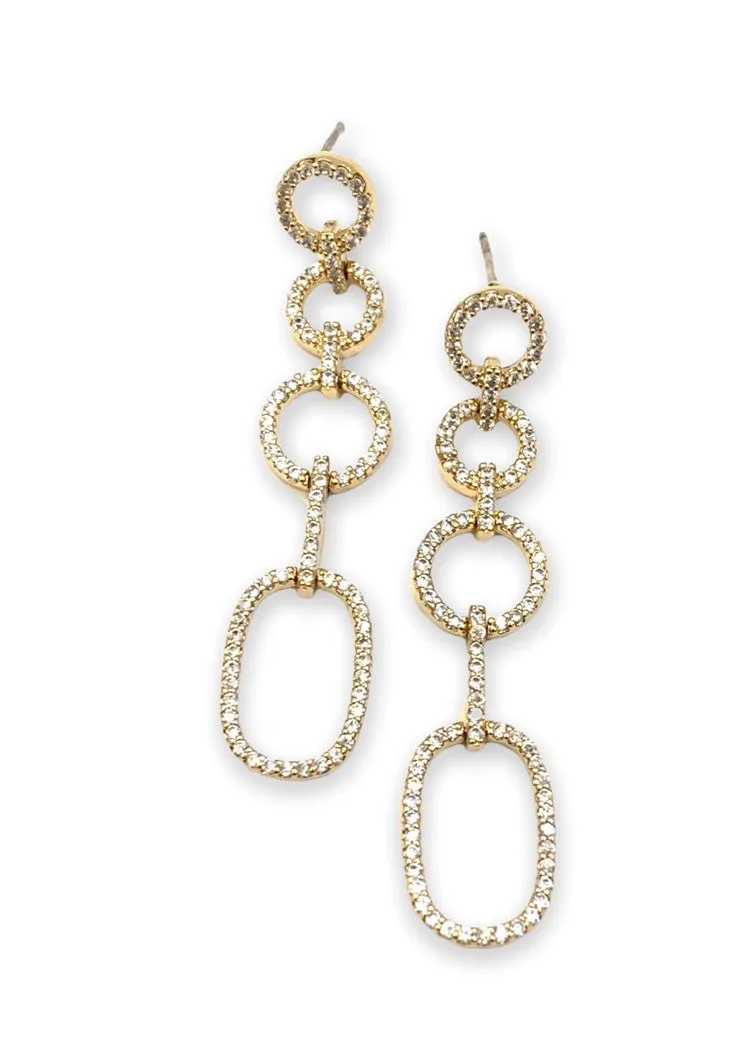 Theia Modern Geometric Motif Drop Earrings