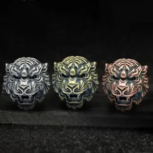 Tiger Head Copper Animal Hair Beard Bead