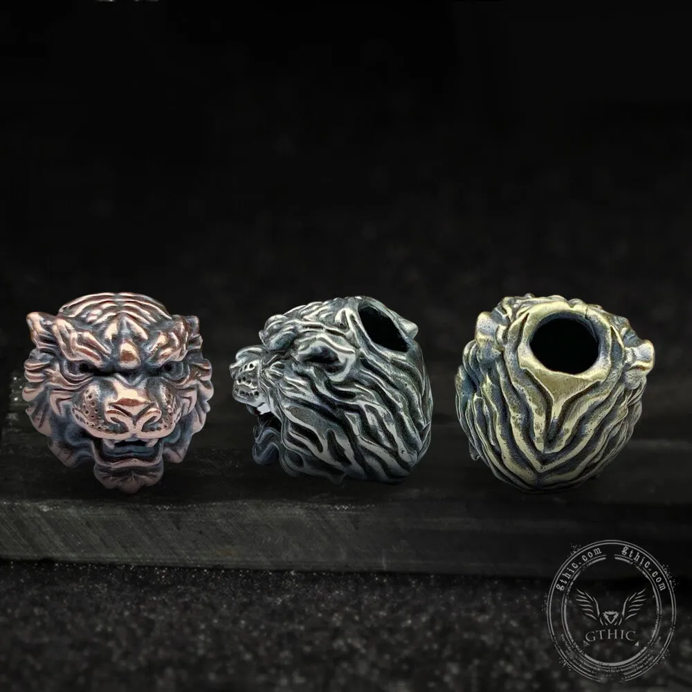 Tiger Head Copper Animal Hair Beard Bead