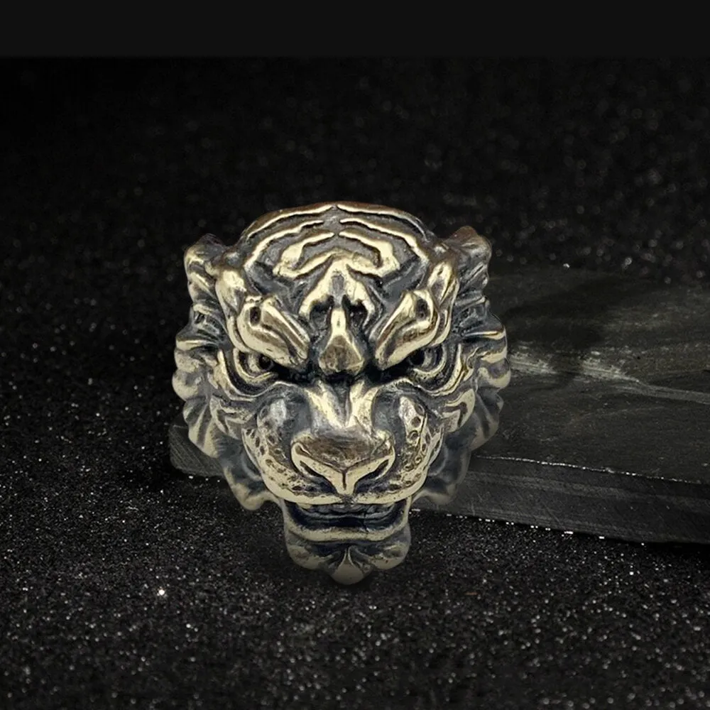Tiger Head Copper Animal Hair Beard Bead