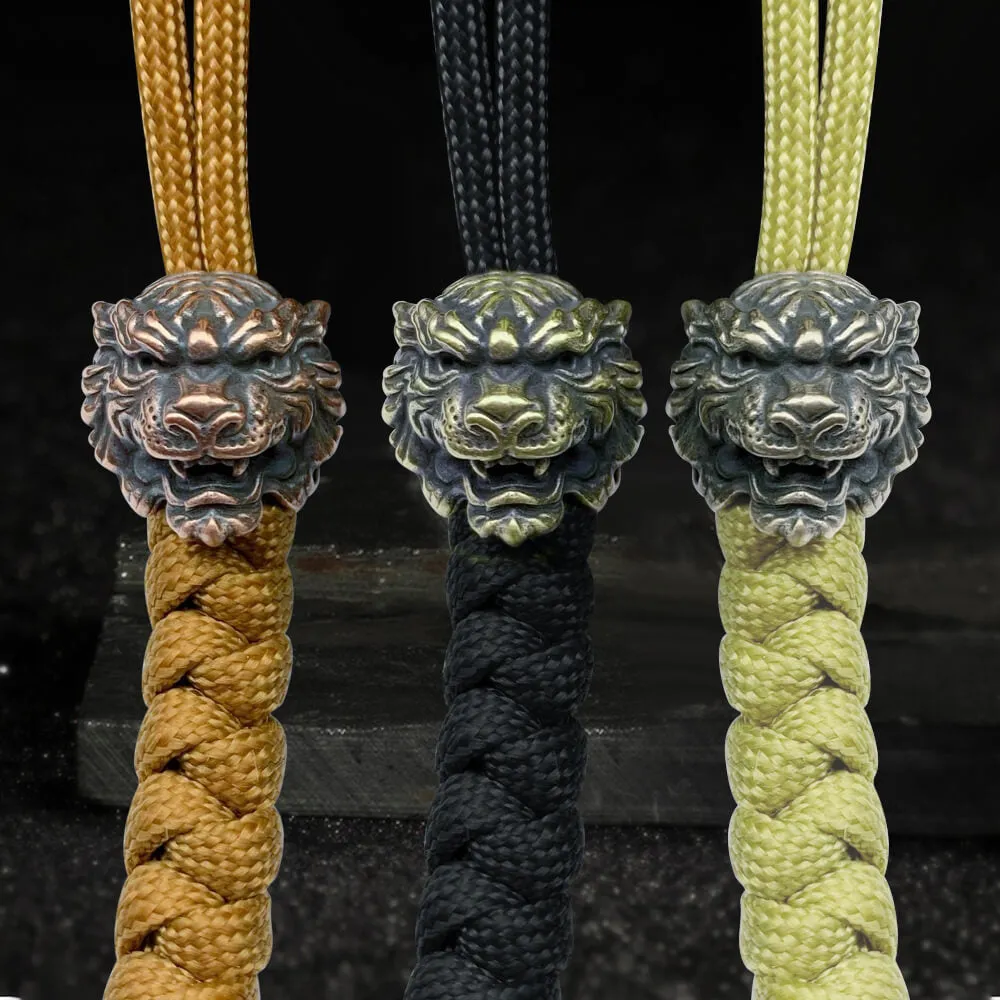 Tiger Head Copper Animal Hair Beard Bead