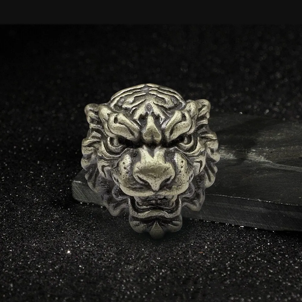 Tiger Head Copper Animal Hair Beard Bead