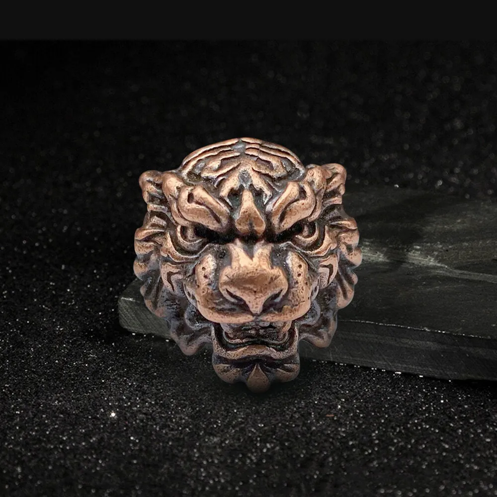 Tiger Head Copper Animal Hair Beard Bead